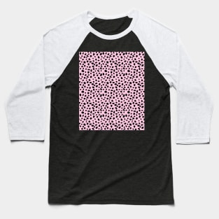 Dalmatian Animal Print Spots Black Light Pink Polka Dots Baseball T-Shirt